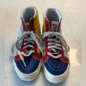 Vans Sk8-Hi Shoes in Primary Colors (Red, Yellow, Blue)